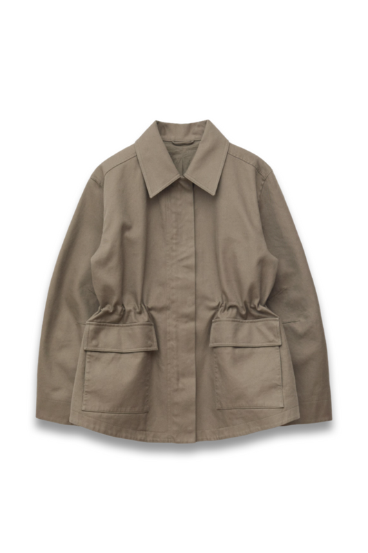 Oversized Drawstring Utility Jacket