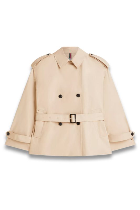 Water-repellent Short Trench Jacket