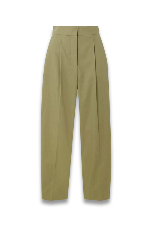 Paver Pleated Cotton Tapered Pants