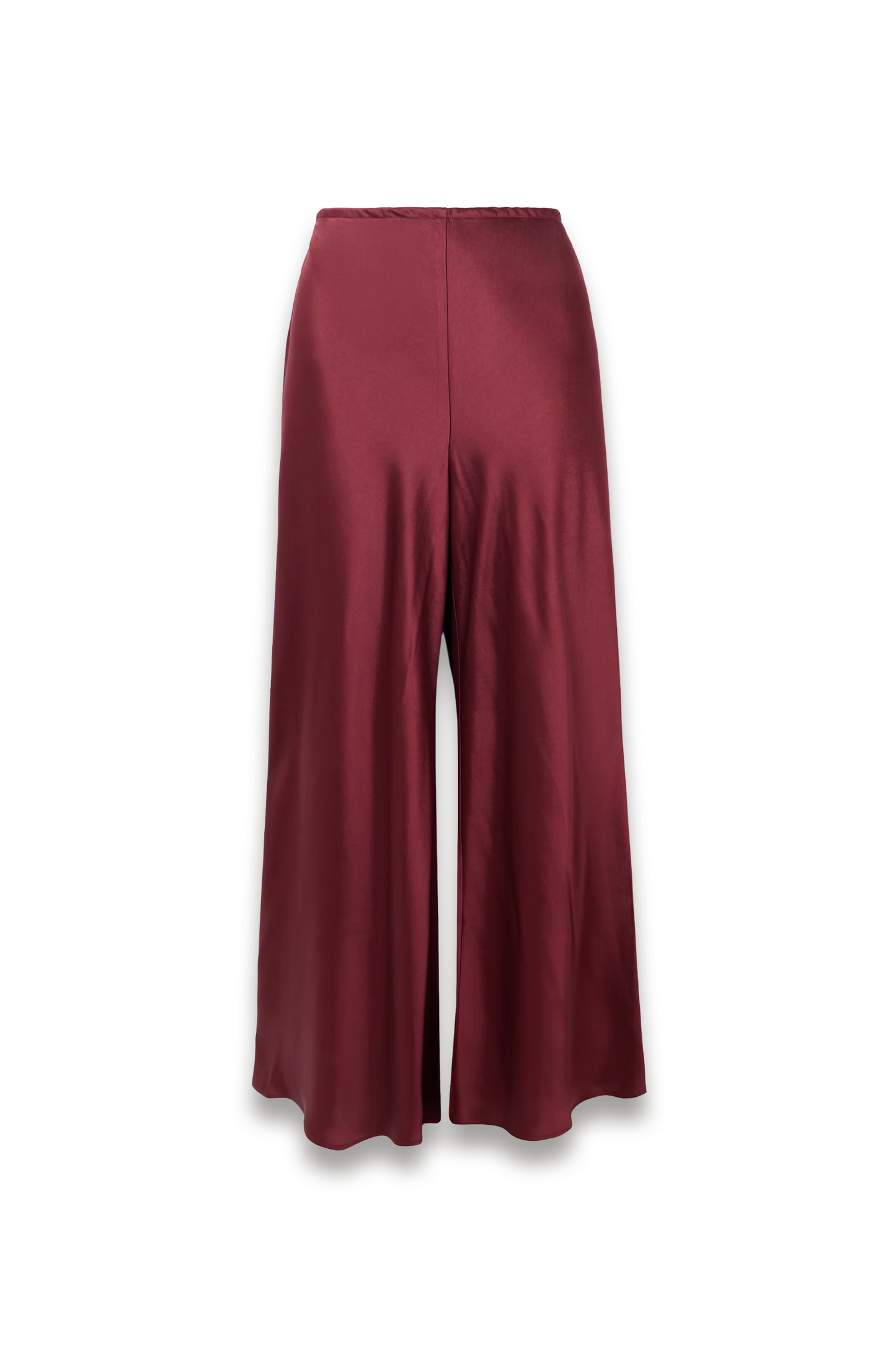 Barb Draped Satin Wide-leg Pants