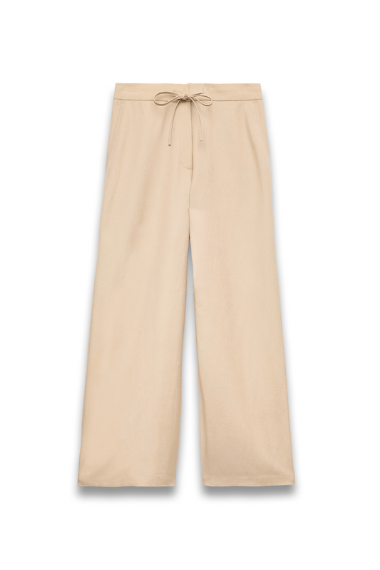 Lyocell Rich Palazzo Trousers with Linen