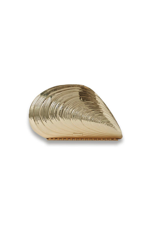 Bridget gold-tone clutch
