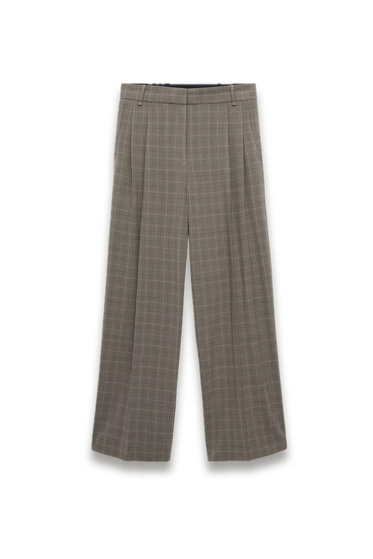 Wide-leg Check Suit Trousers