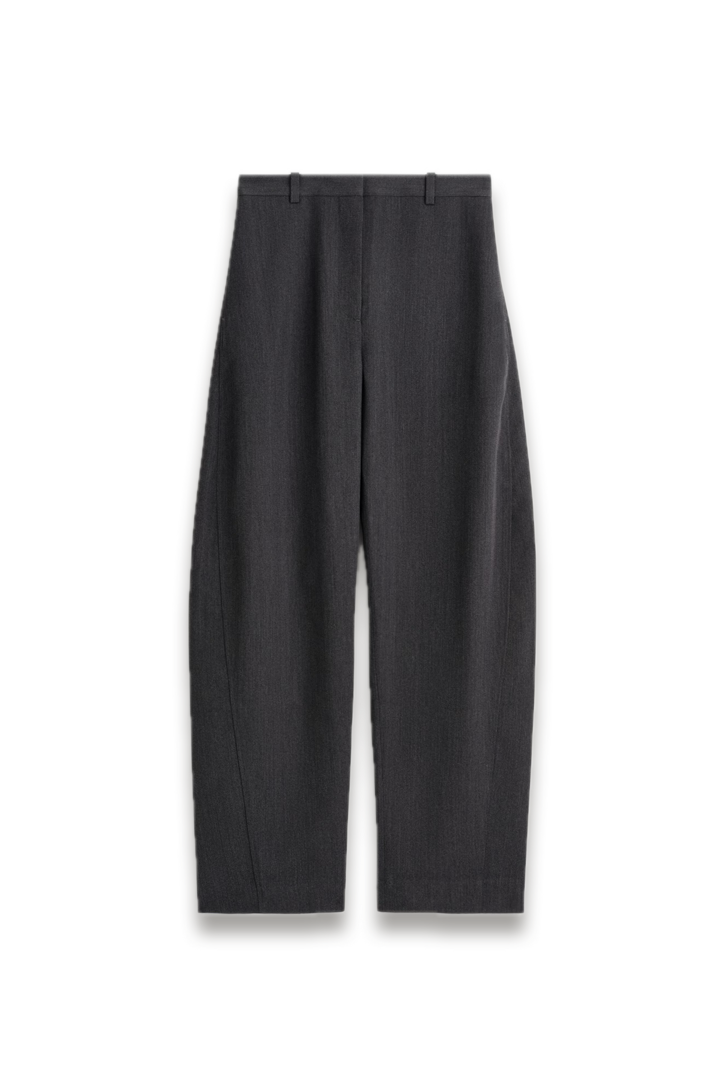 Wool-blend Barrel-leg Trousers Charcoal