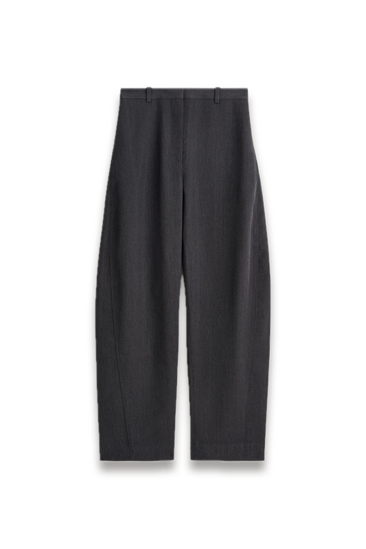 Wool-blend Barrel-leg Trousers Charcoal