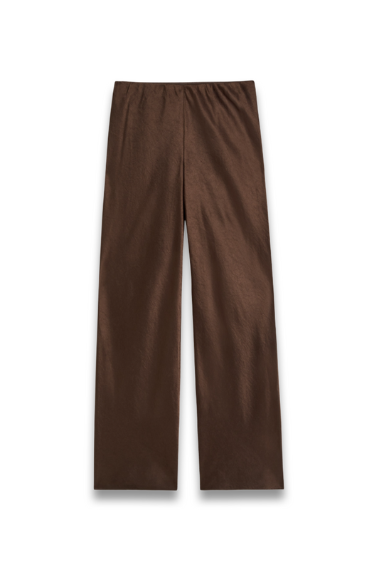Straight-Leg Satin Trousers