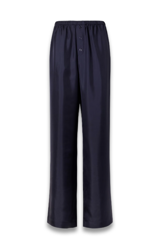 Silk-Satin Wide-Leg Pants