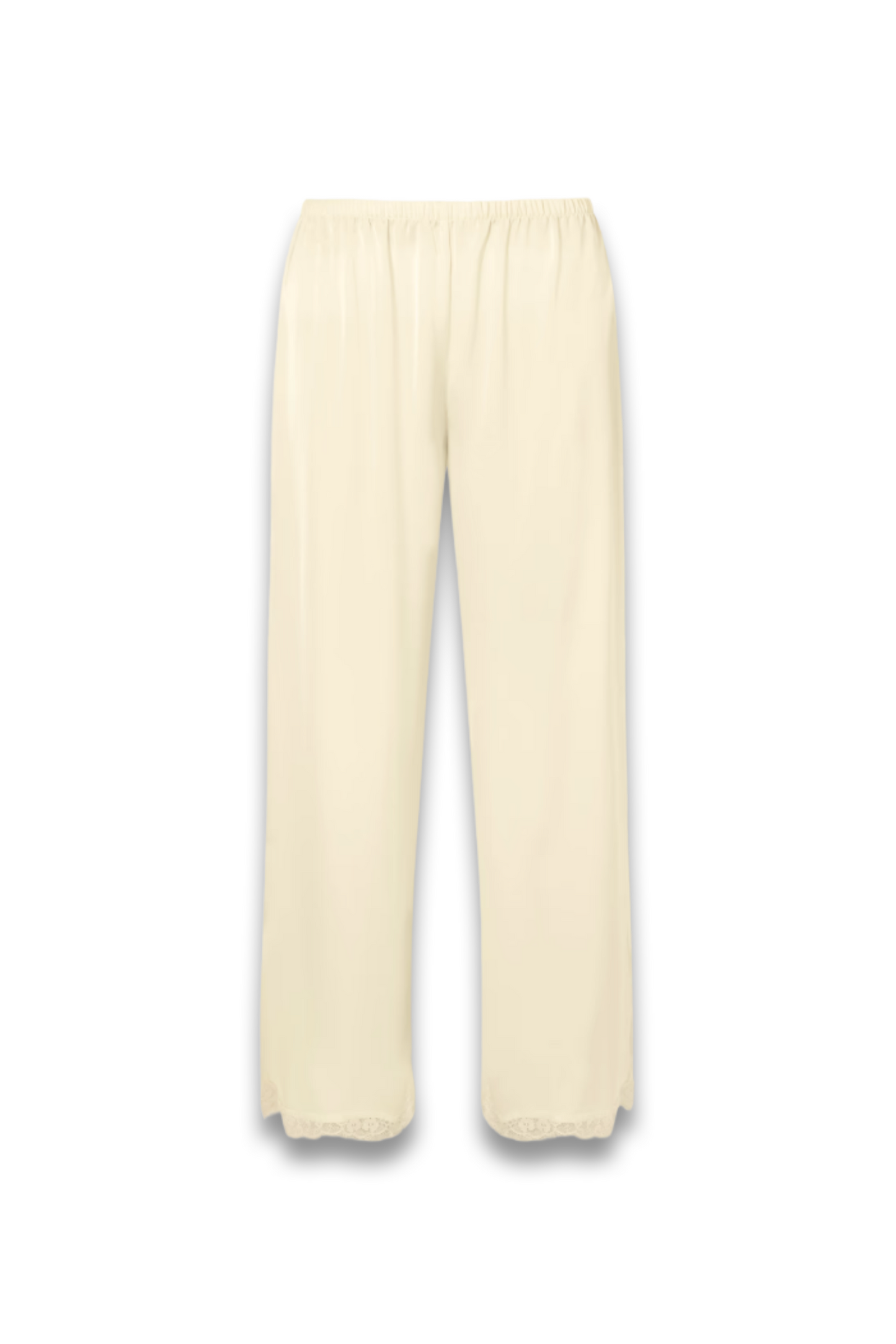 Adnina Lace-trimmed Recycled-satin Wide-leg Pants