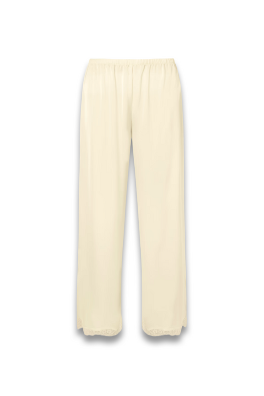 Adnina Lace-trimmed Recycled-satin Wide-leg Pants
