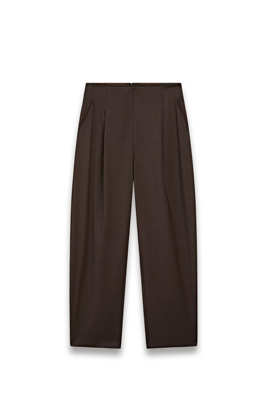 100% Wool Wide-leg Darted Trousers - STUDIO