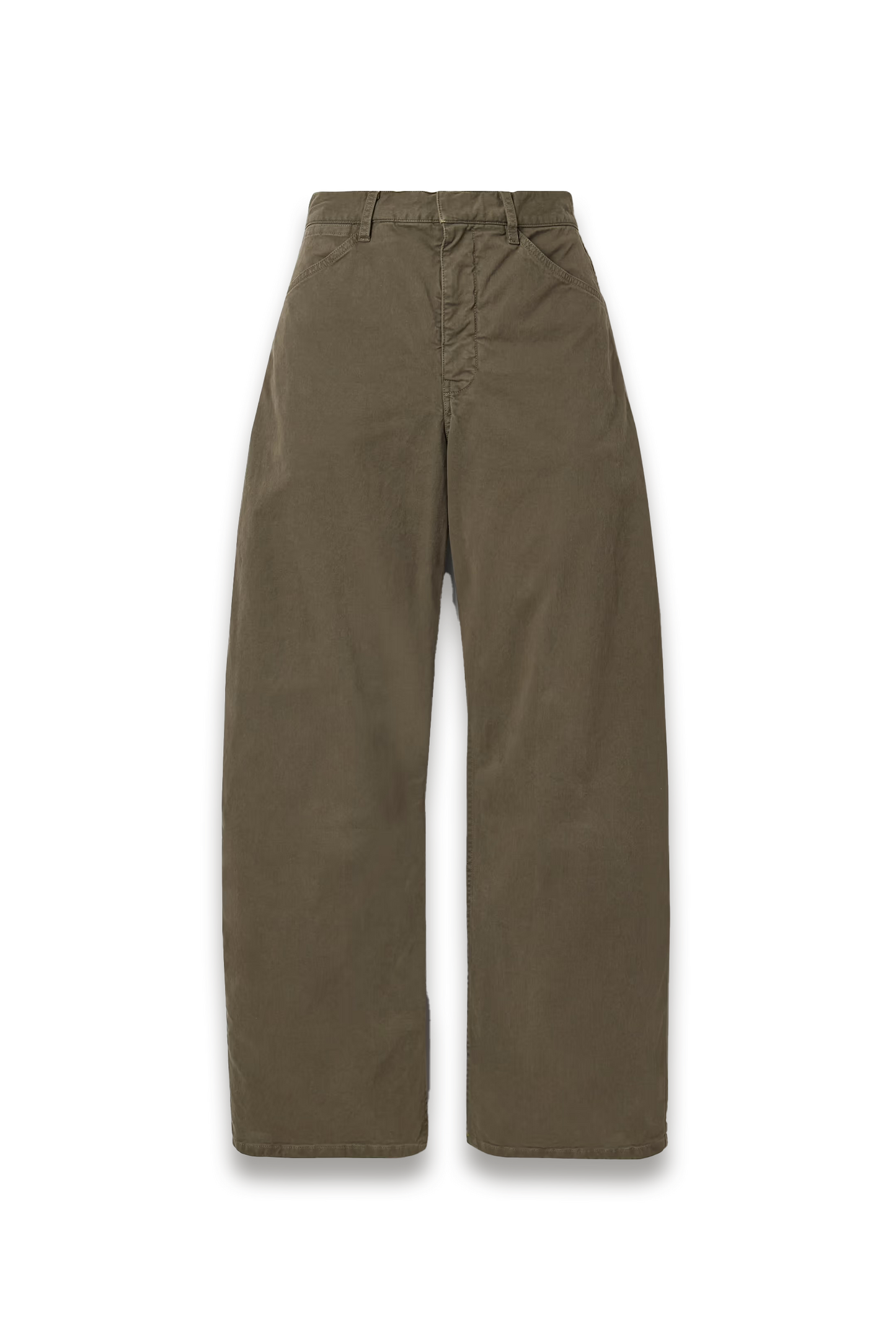 Tribeca Brushed Cotton-blend Twill Barrel-leg Pants