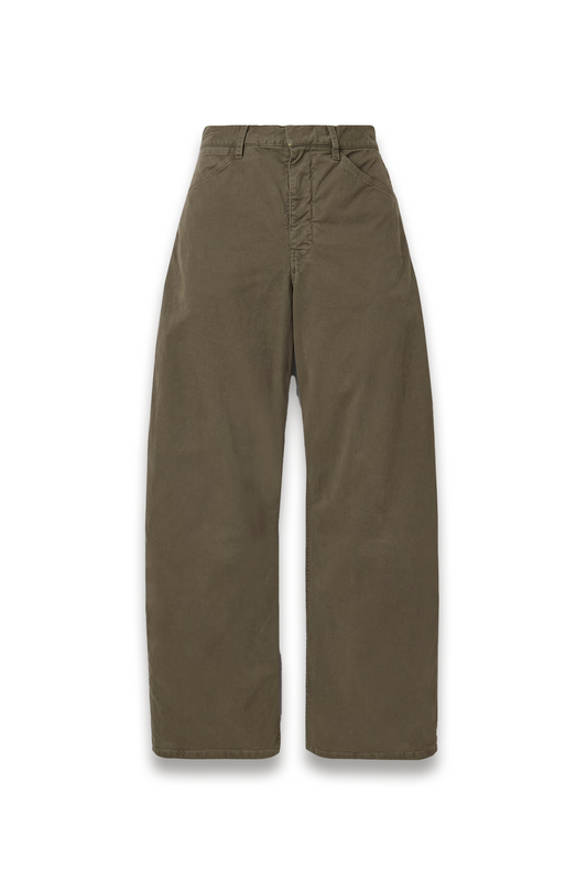 Tribeca Brushed Cotton-blend Twill Barrel-leg Pants