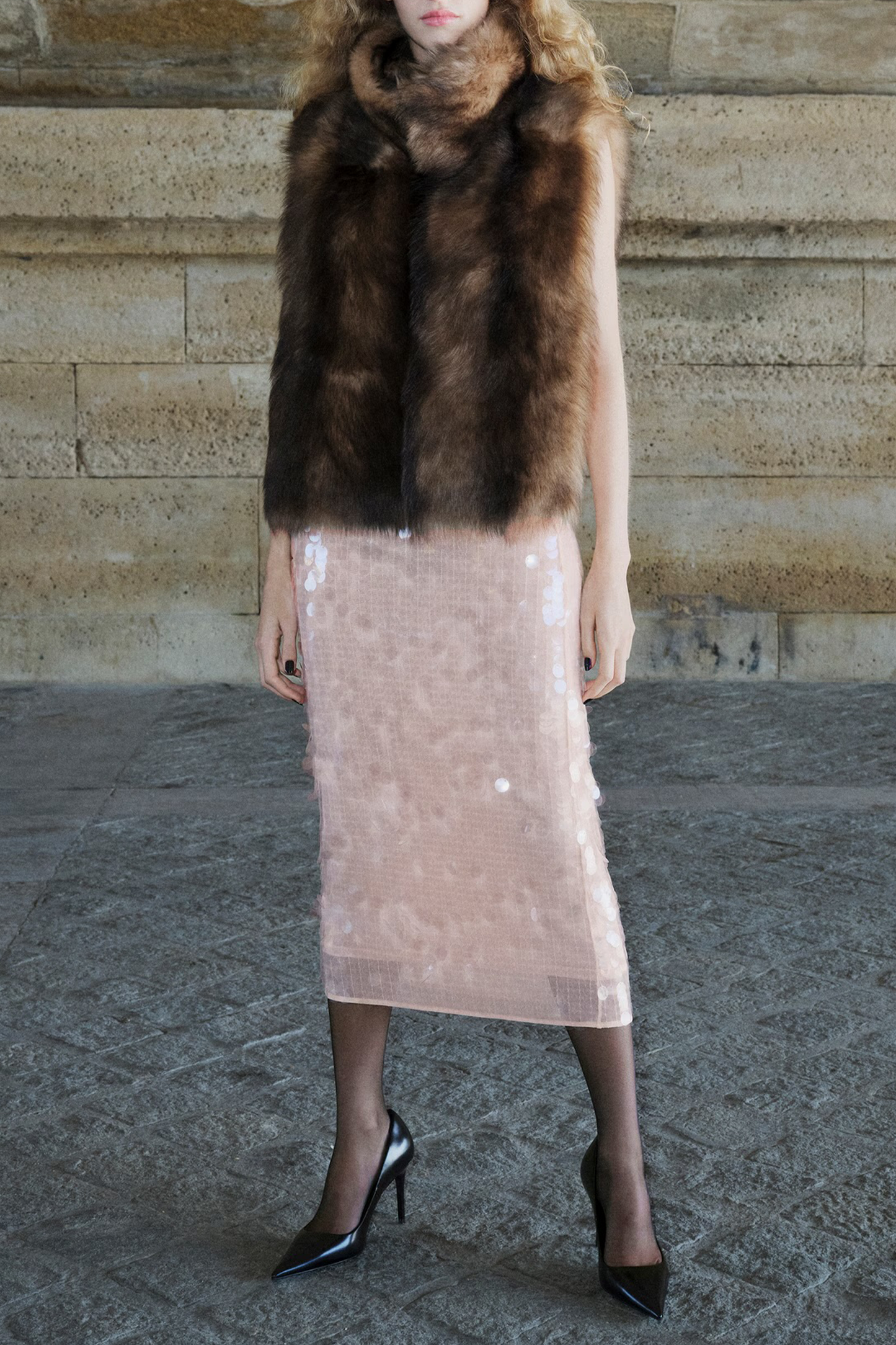 Sequin Midi Skirt