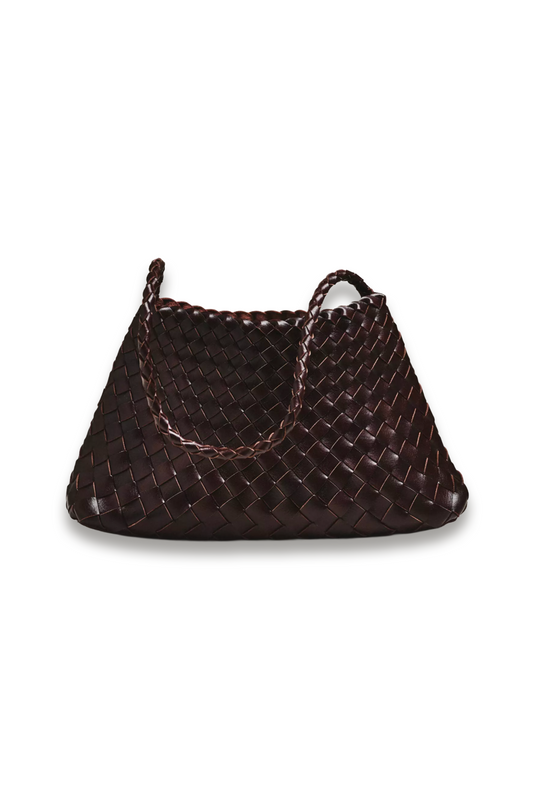 Calla Woven Shoulder Bag Chocolate