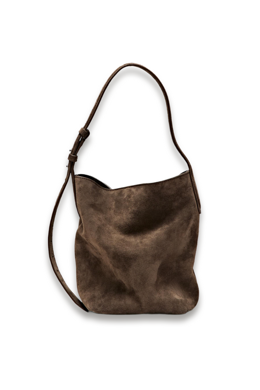 Split Leather and Leather Mini Bucket Bag