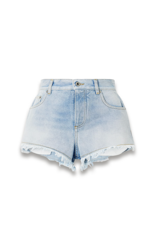 + Paula's Ibiza Anagram Distressed Straight-leg Denim Shorts