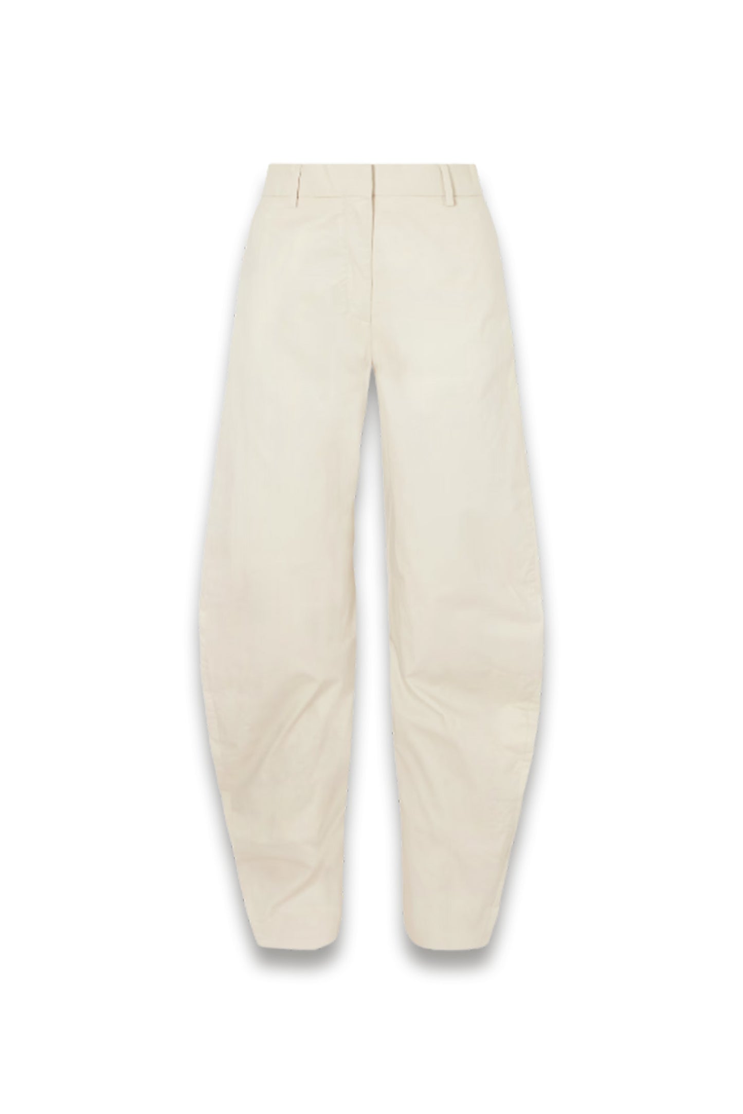 Coated Organic Cotton-twill Barrel-leg Pants