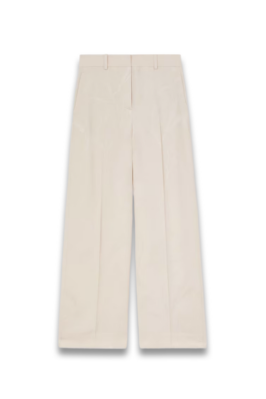 Jacquard Wide-Leg Suit Trousers In White