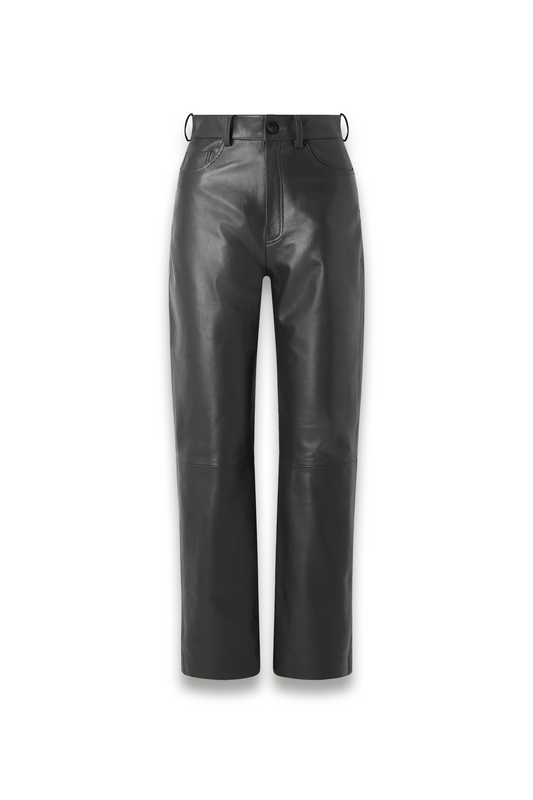 Yeal Paneled Leather Straight-leg Pants