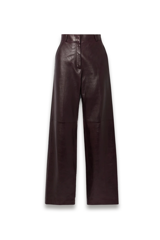 Audrey Paneled Leather Wide-leg Pants