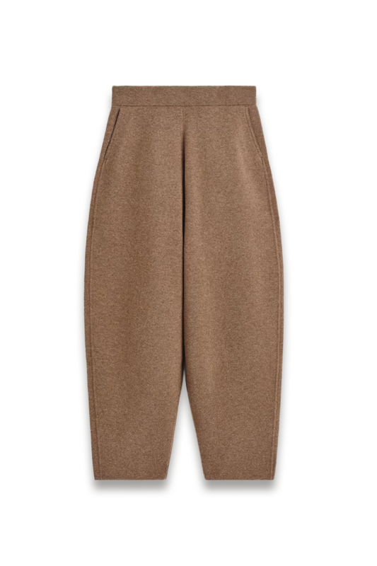 Merino Wool Barrel-leg Trousers