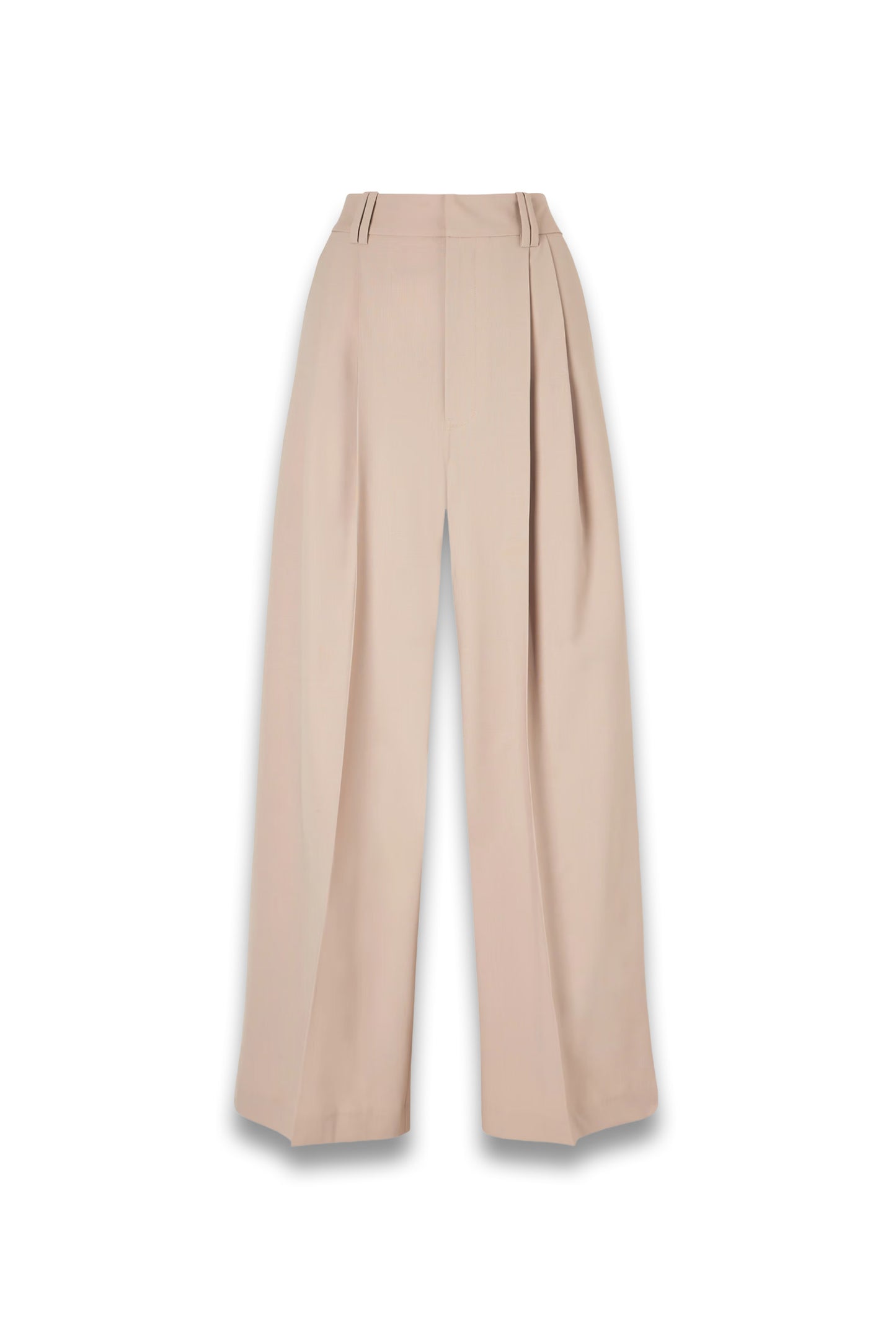 Fatima Pleated Wool-blend Wide-leg Pants