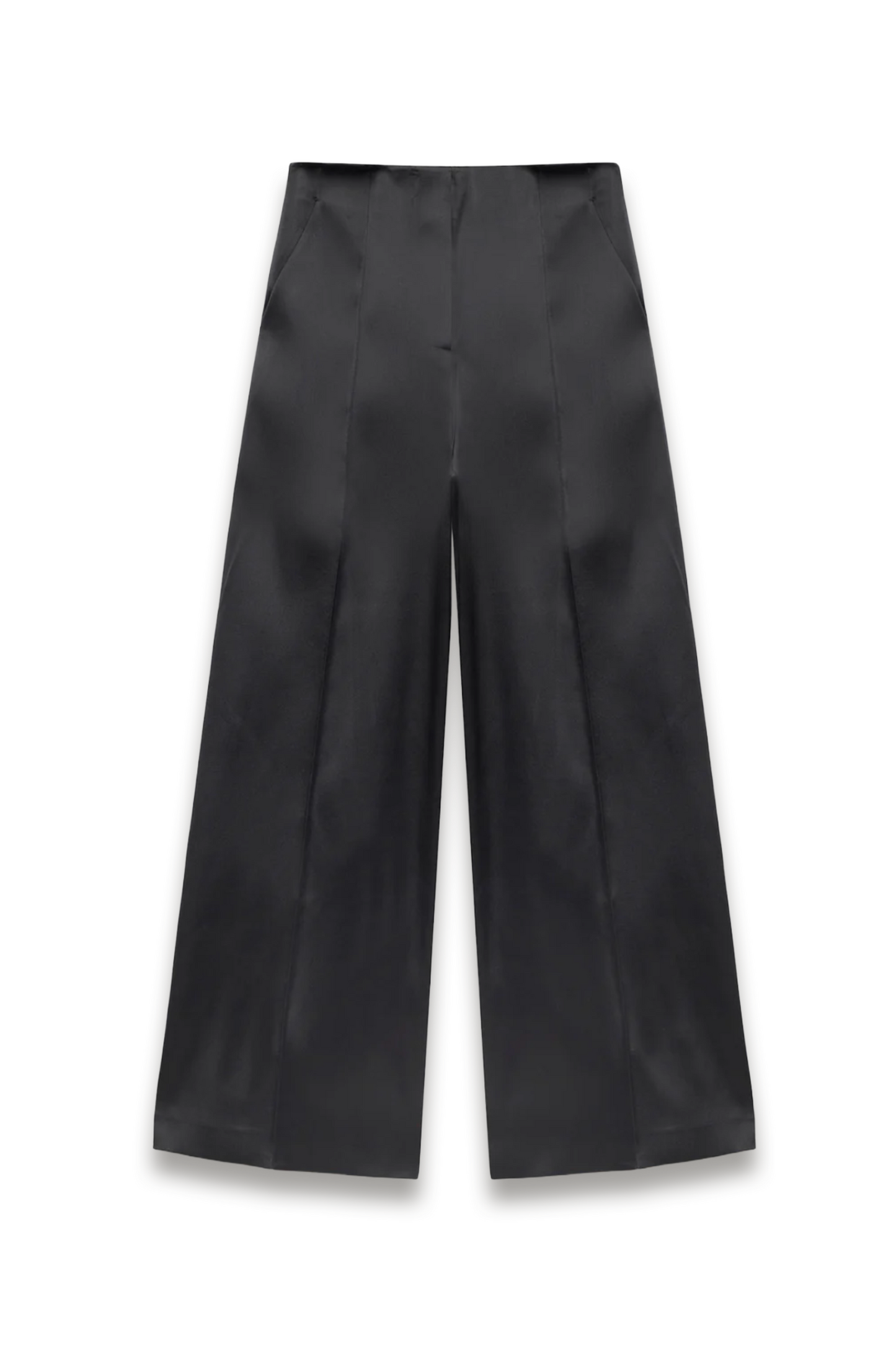 Black Satin Wide Trousers