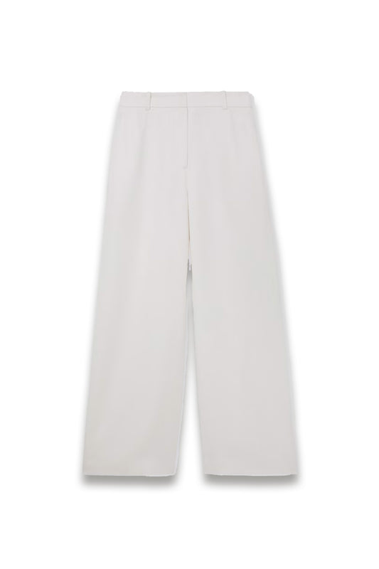 Petite Linen-blend Wide-leg Trousers in White
