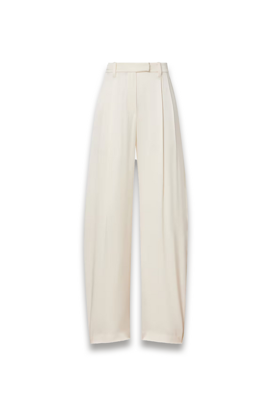 Mid-rise Silk Straight Pants