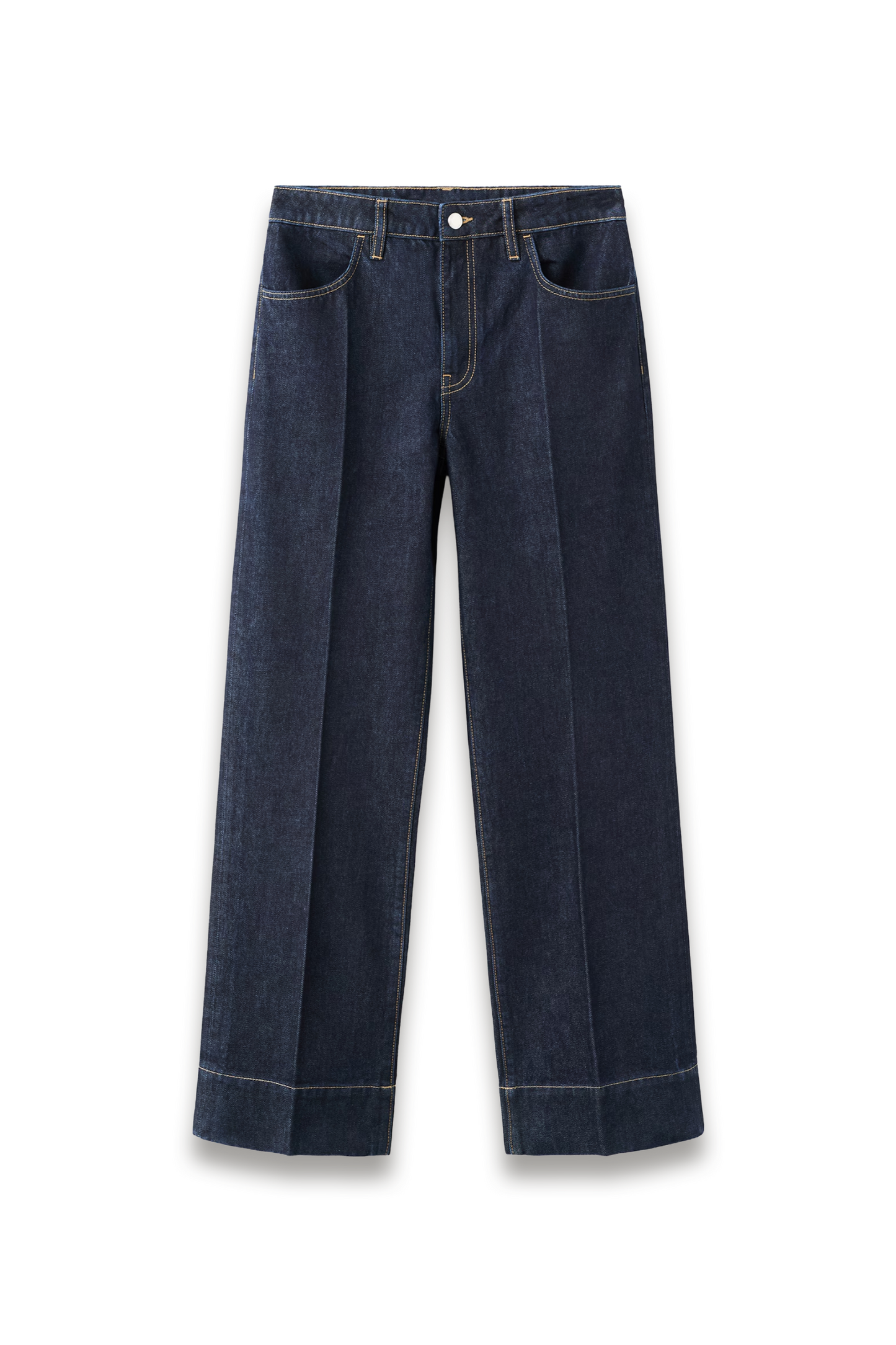 Straight-leg Jeans with Seam Stitching