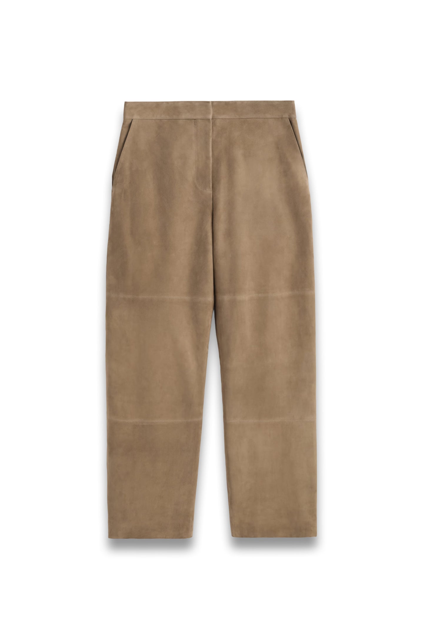 Suede Straight-Leg Trousers