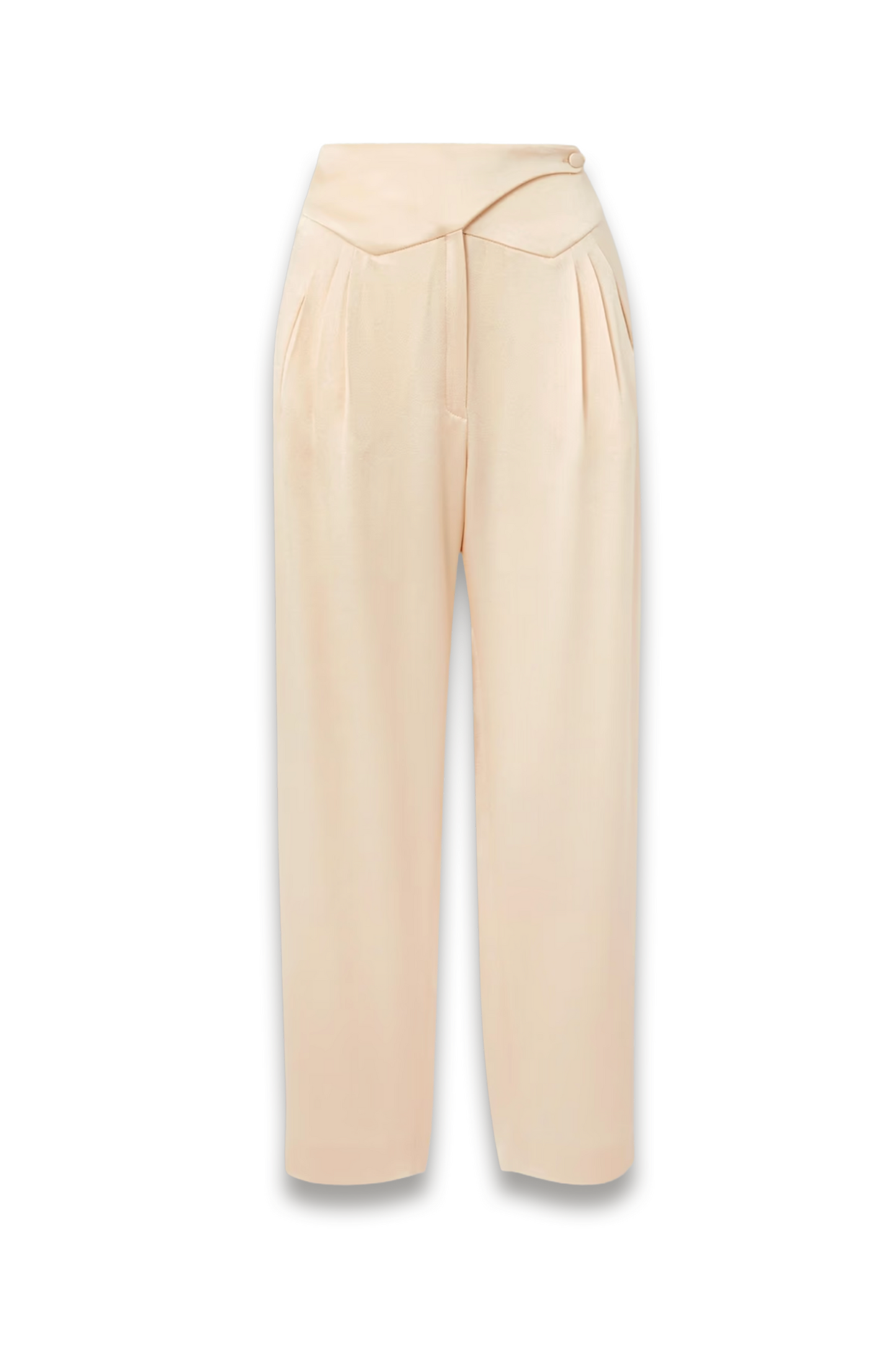 Basque Pleated Satin-crepe Straight-leg Pants