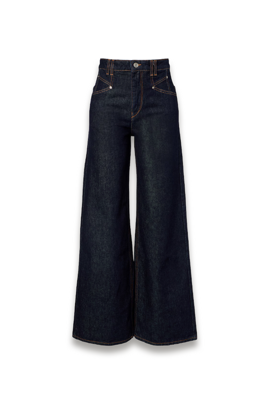 Lemony Wide-leg Jeans in Deep Blue