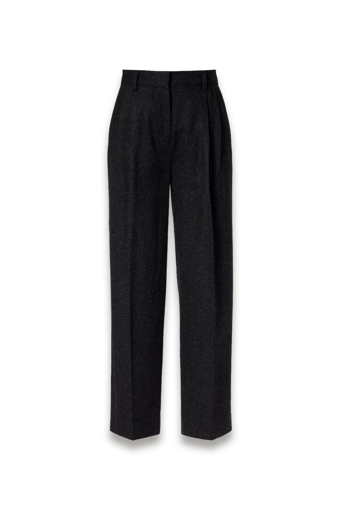 Wool-blend Flannel Straight Pants