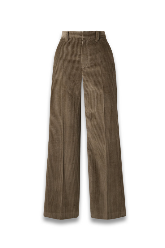 Cotton-Corduroy Wide-leg Pants