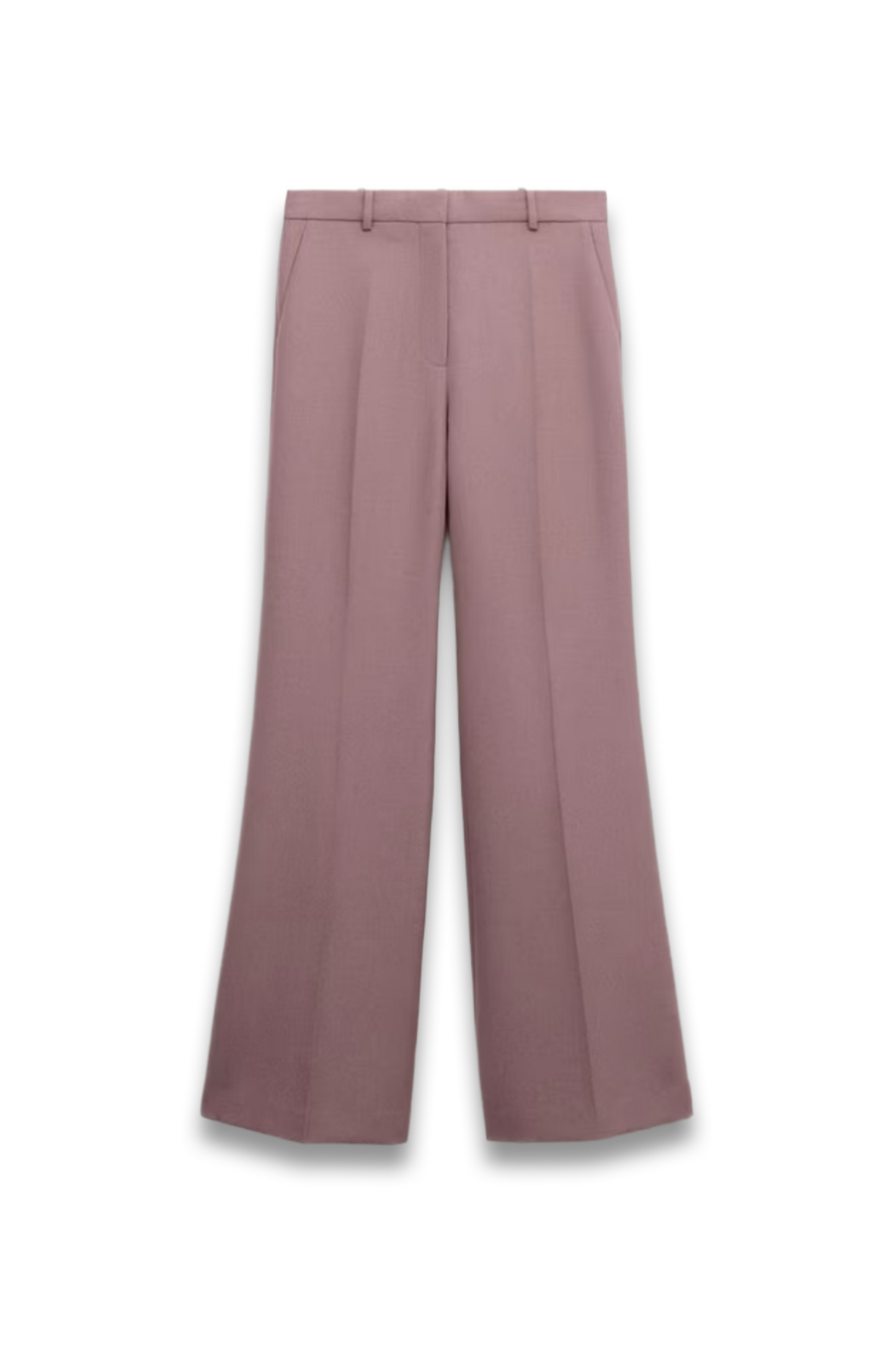 High Rise Wool Blend Wide Leg Trousers