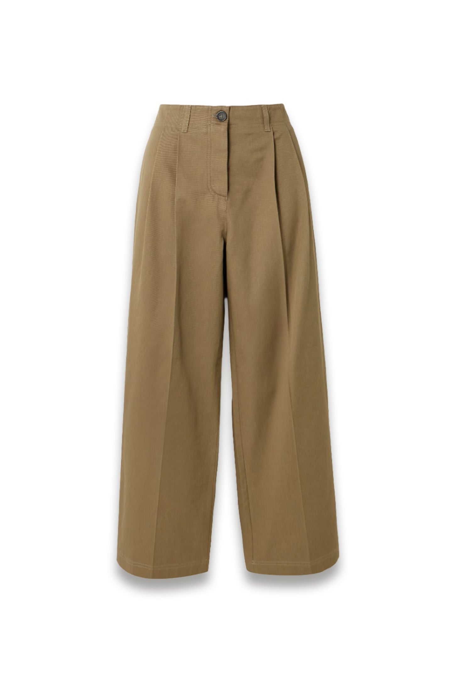 Pleated Cotton-twill Wide-leg Pants