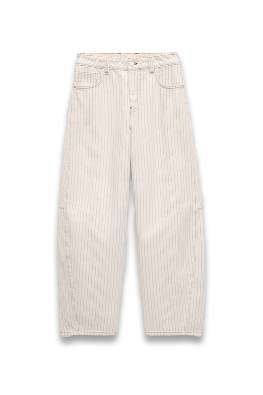 Bree Stripe Horseshoe Barrel Leg Jeans