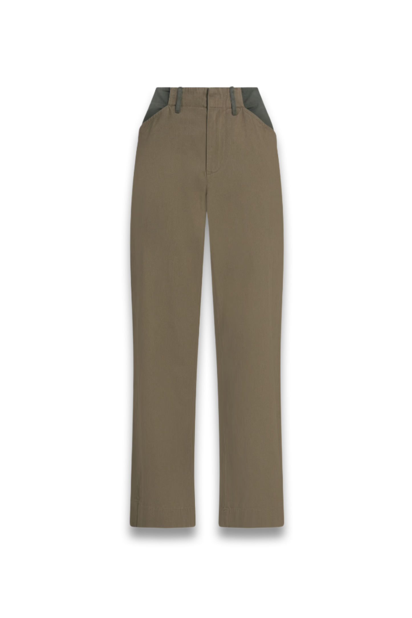 Banks Two-Tone Cotton-Twill Wide-Leg Pants