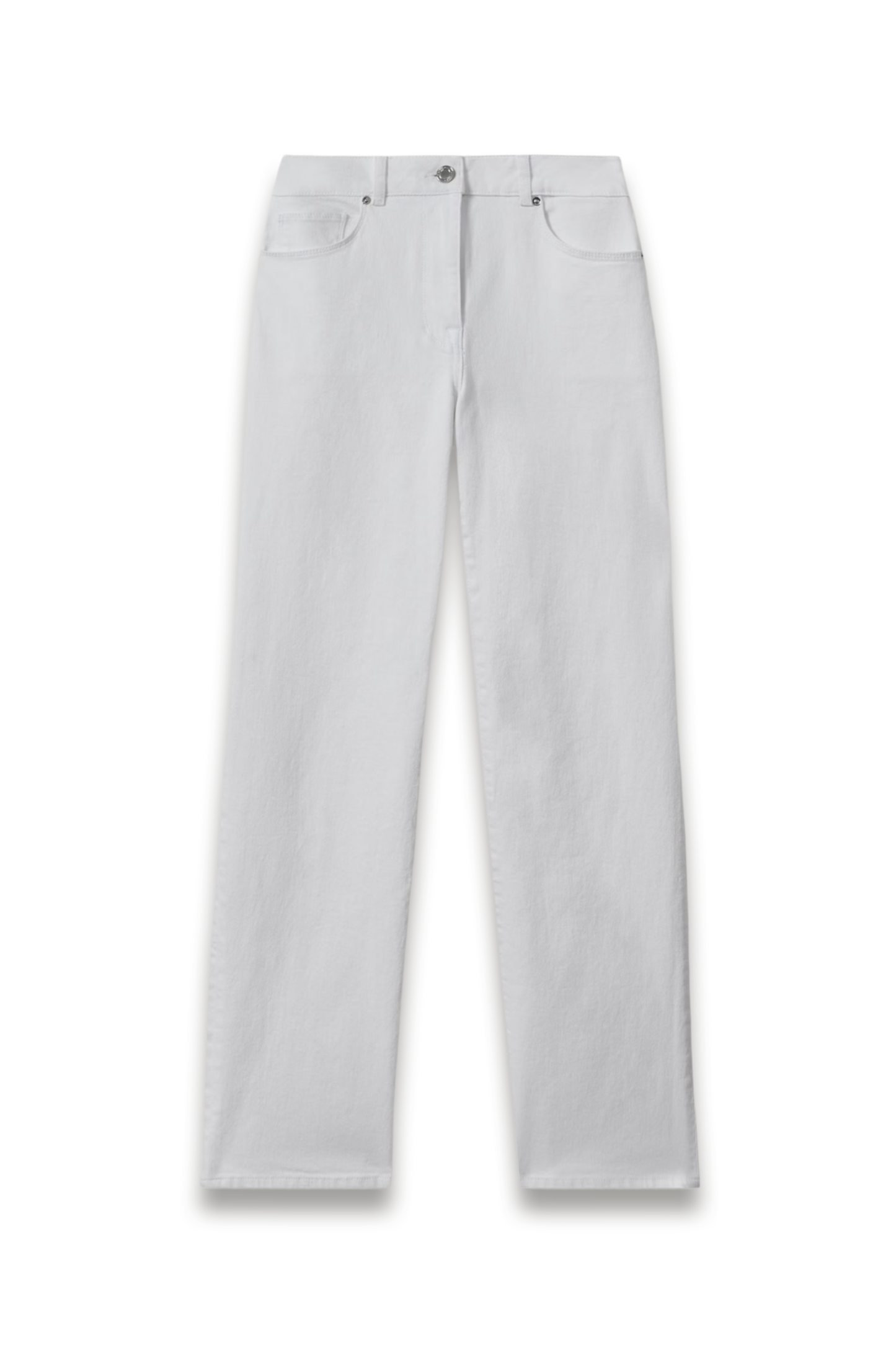 Mid-Rise Straight-Leg Jeans in White