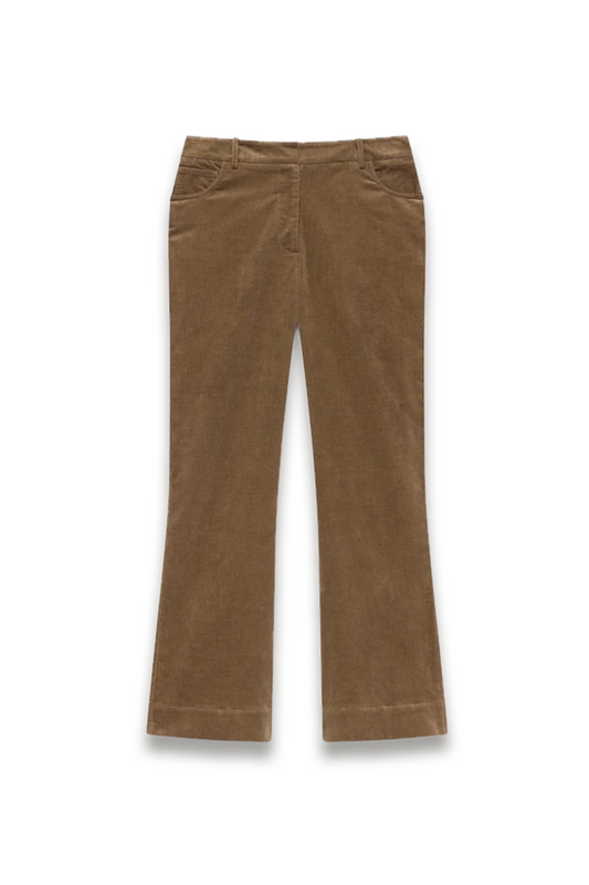 Brown Corduroy Flared Trousers