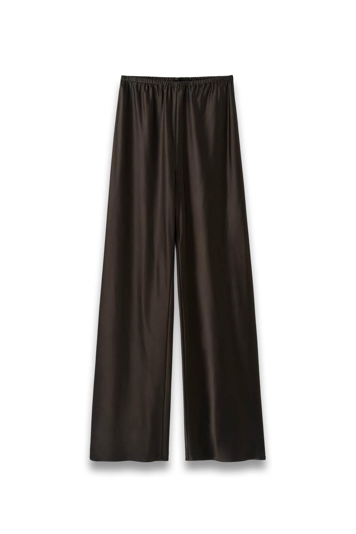 Bias Satin Pants in Chocolate