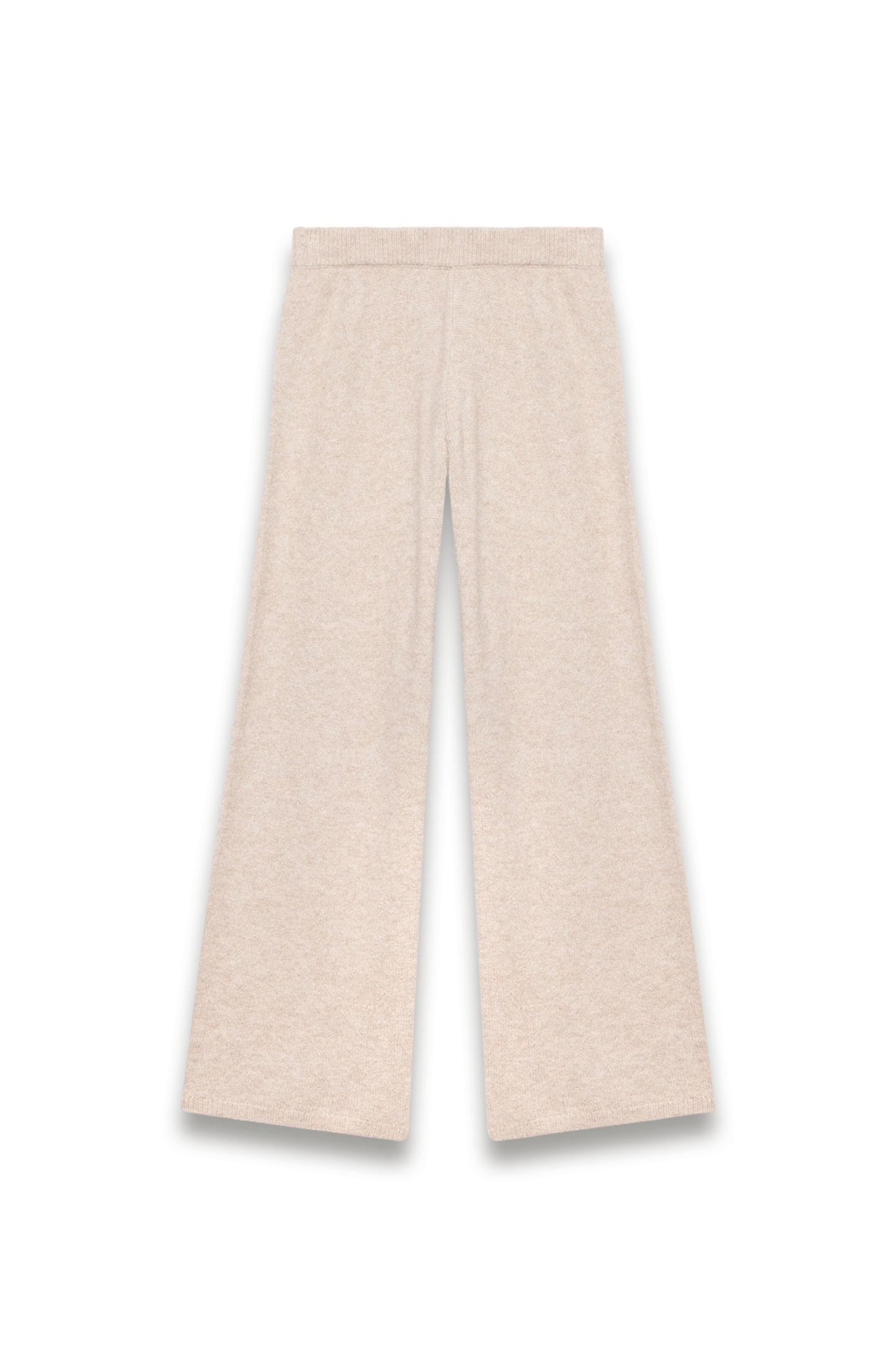 Neutral Wool-blend Wide-leg Trousers