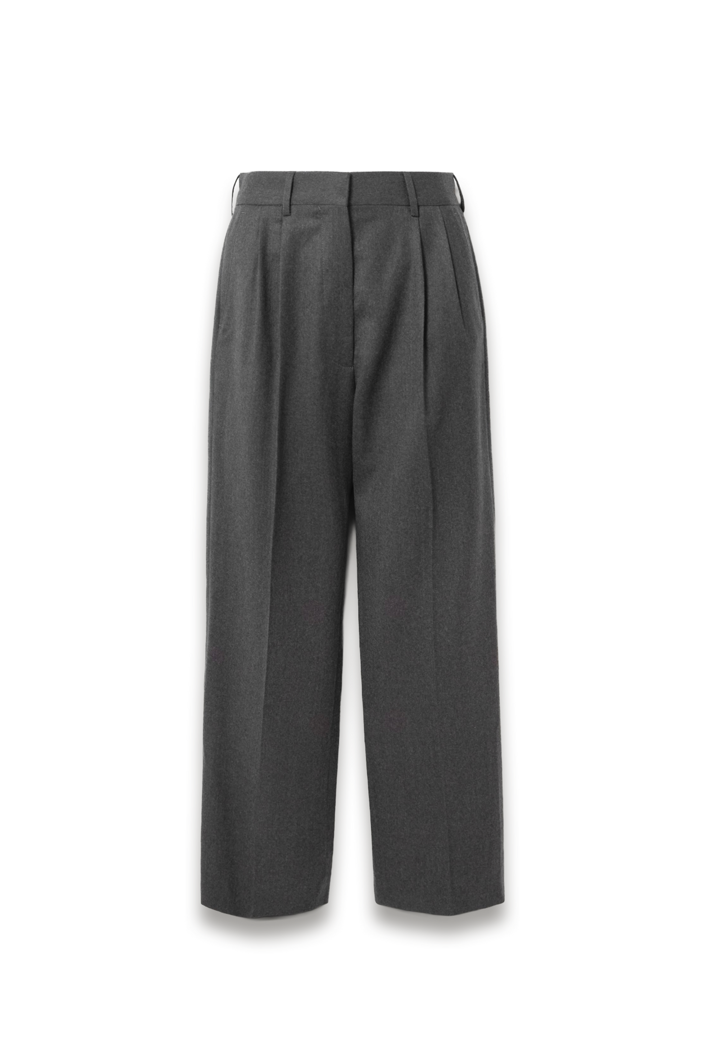 Fox Pleated Wool Twill Straight-leg Pants