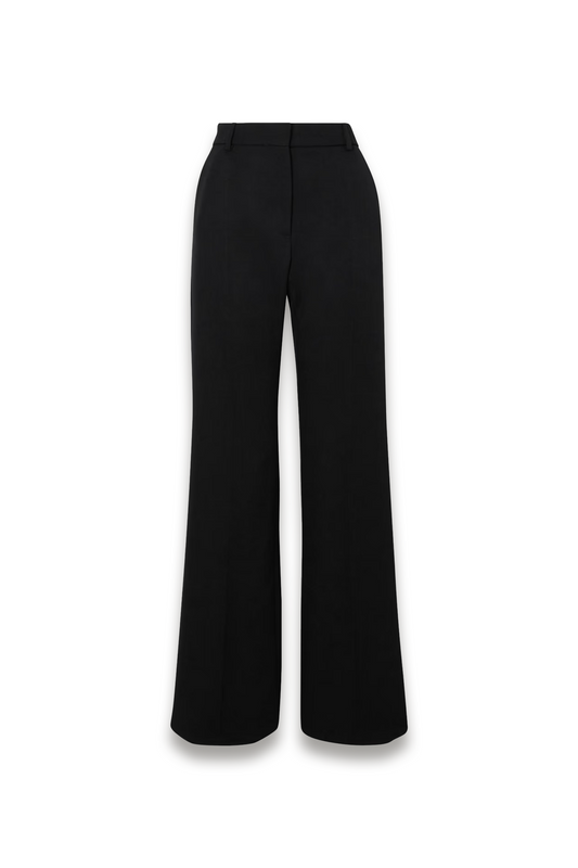 Pleated Wool Flared Pants