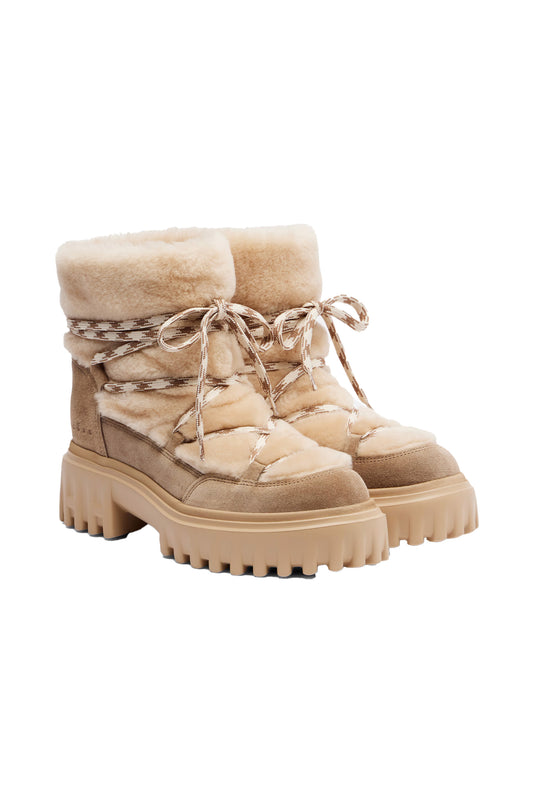 Shearling and Suede Ankle Boots