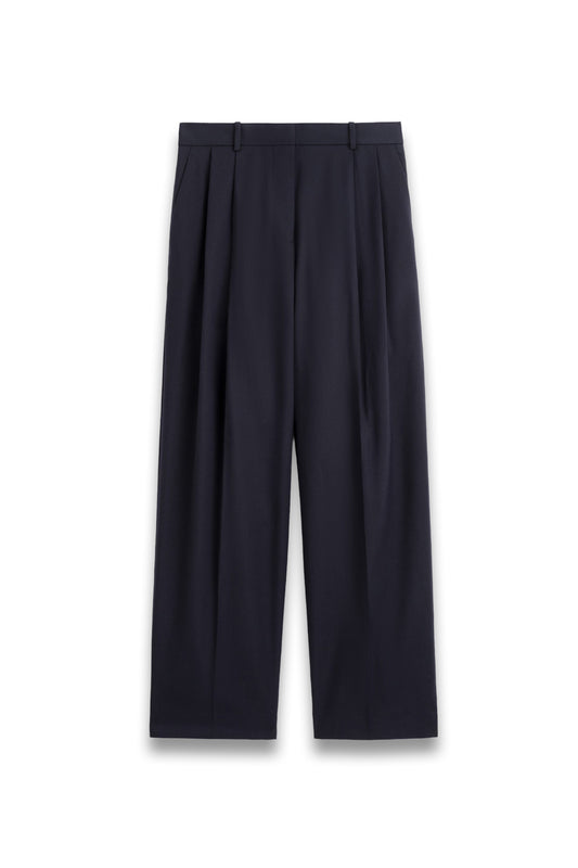Relaxed Twill Wide-leg Trousers