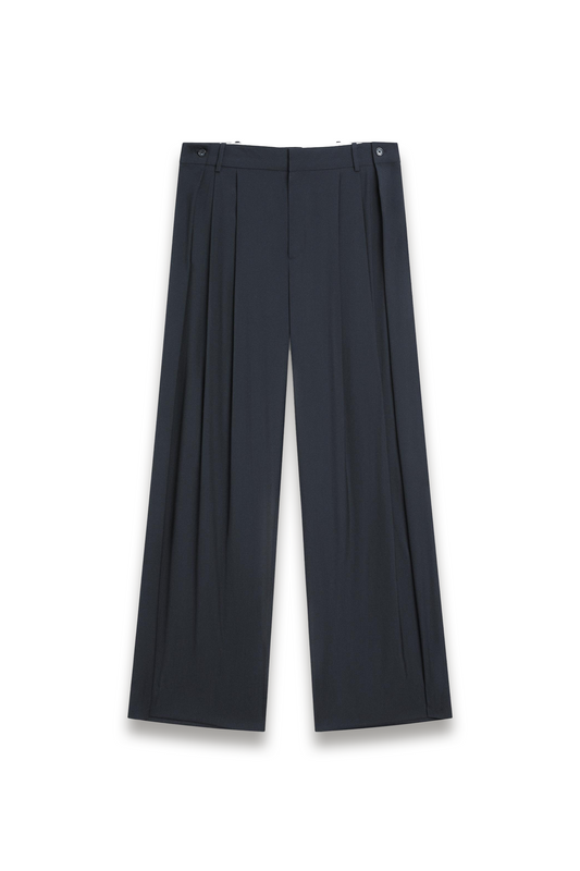 Pleated Wool-blend Trousers