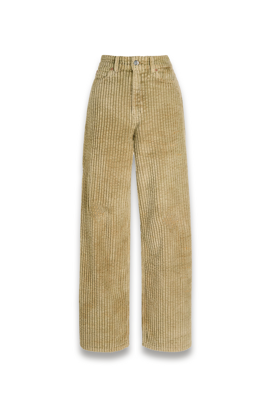 Full-cut Distressed Terry Corduroy Trousers