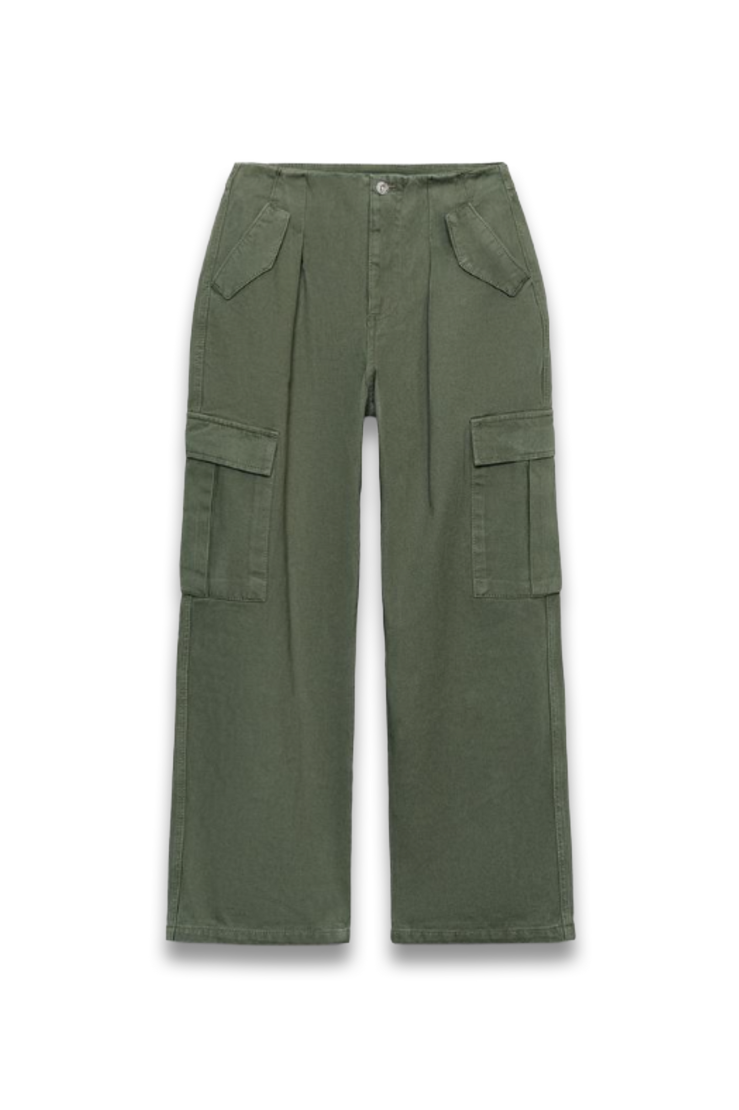 Mid-Waist Cargo Trousers